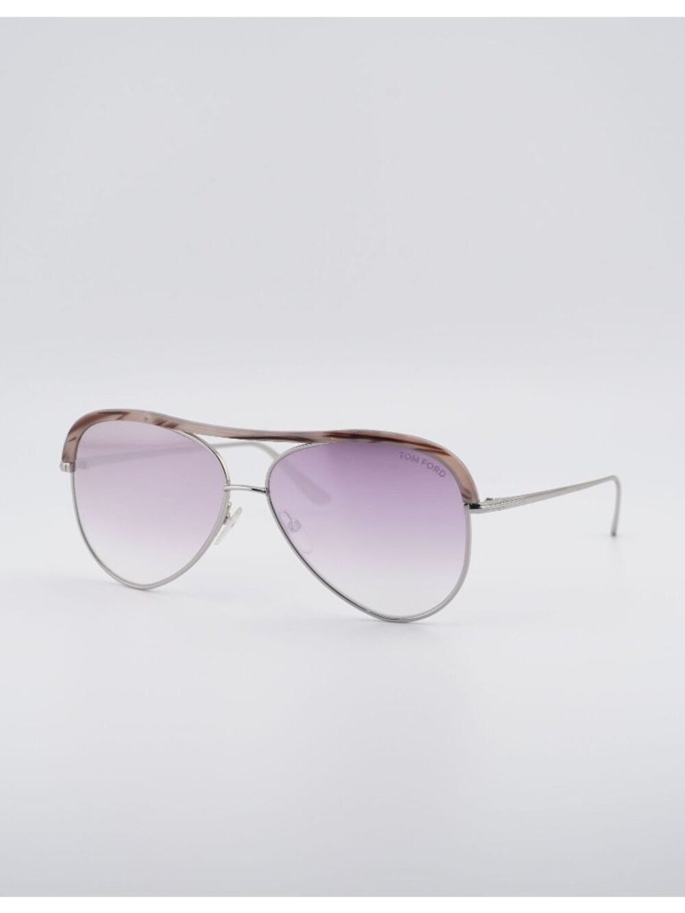 Tom Ford Sabine-02 FT0606 16Z Sunglasses Palladium Aviator Frame, Pink Lenses